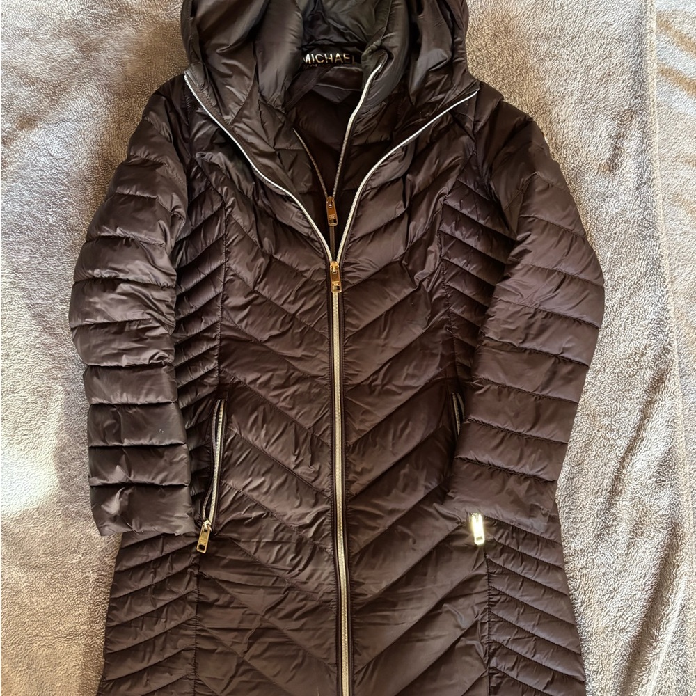 Michael Kors Women's Dark Brown Puffer Coat
